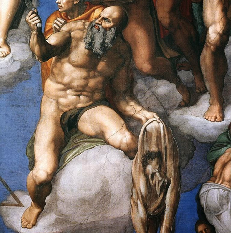 Um detalhe do Juízo Final censurado por Daniele da Volterra