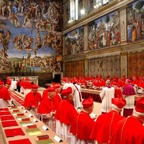 O Conclave durante o qual o Papa é eleito na Capela Sistina