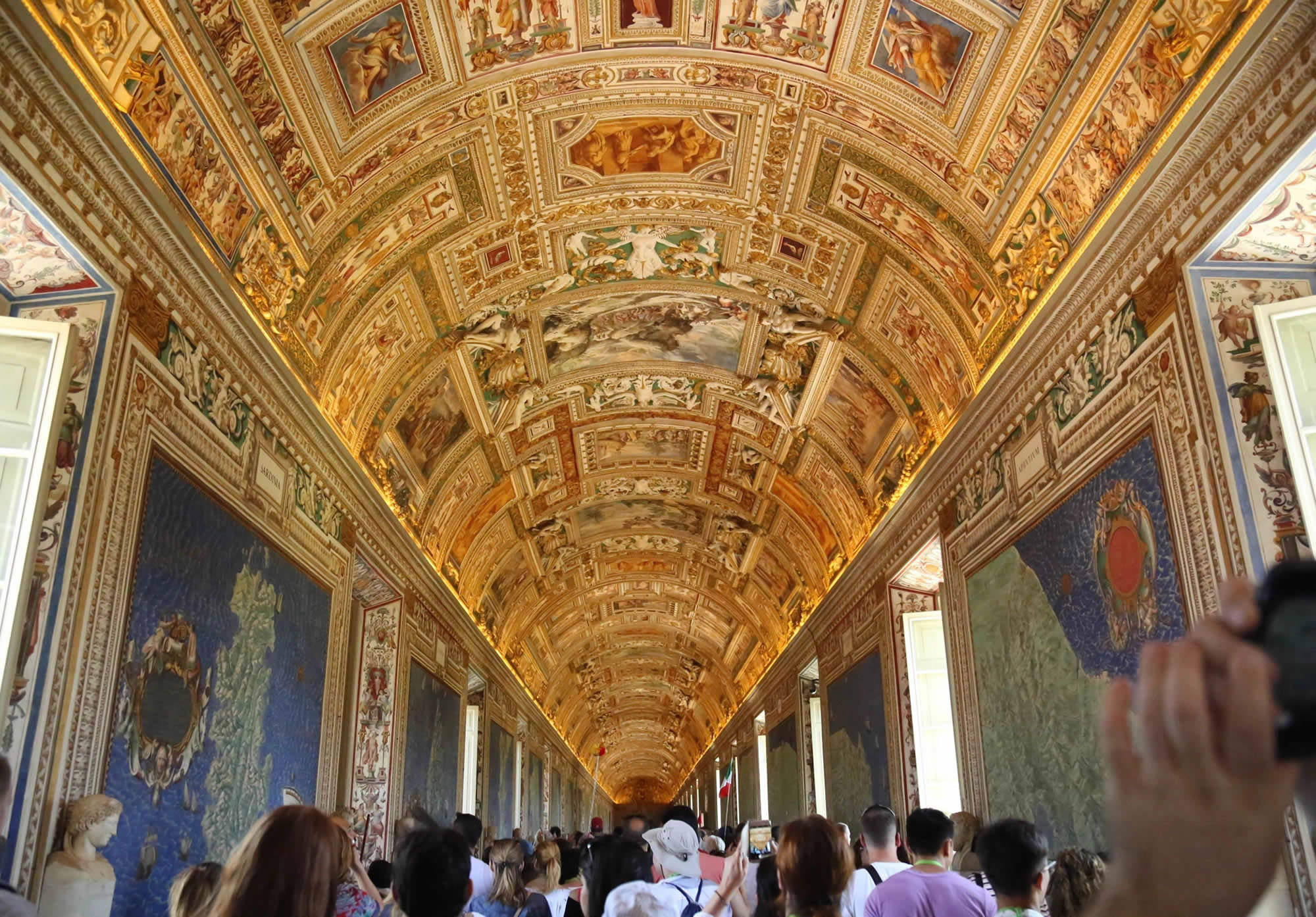 A Galeria de Mapas nos Museus do Vaticano em Roma